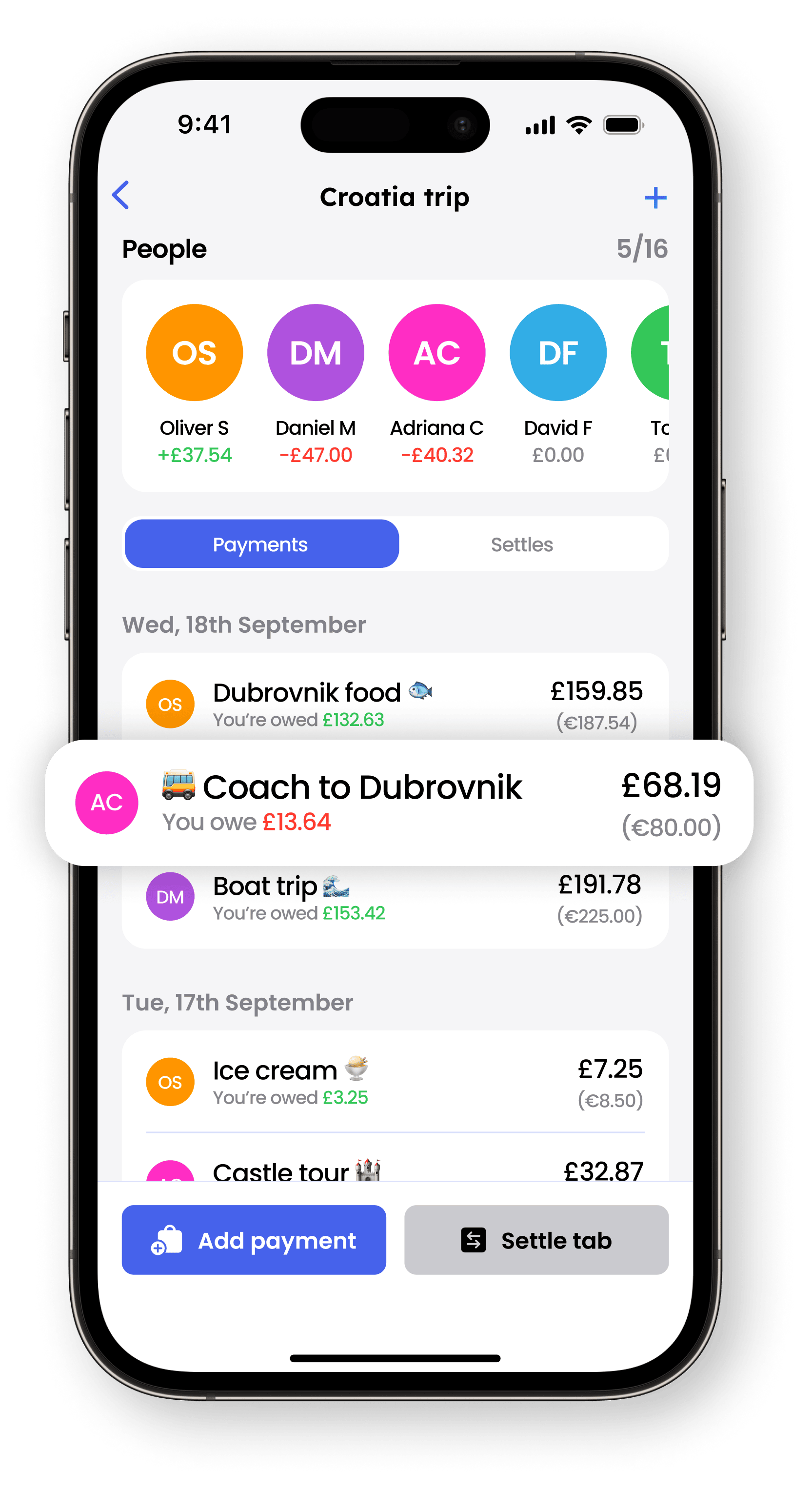 Quicksplit mobile app